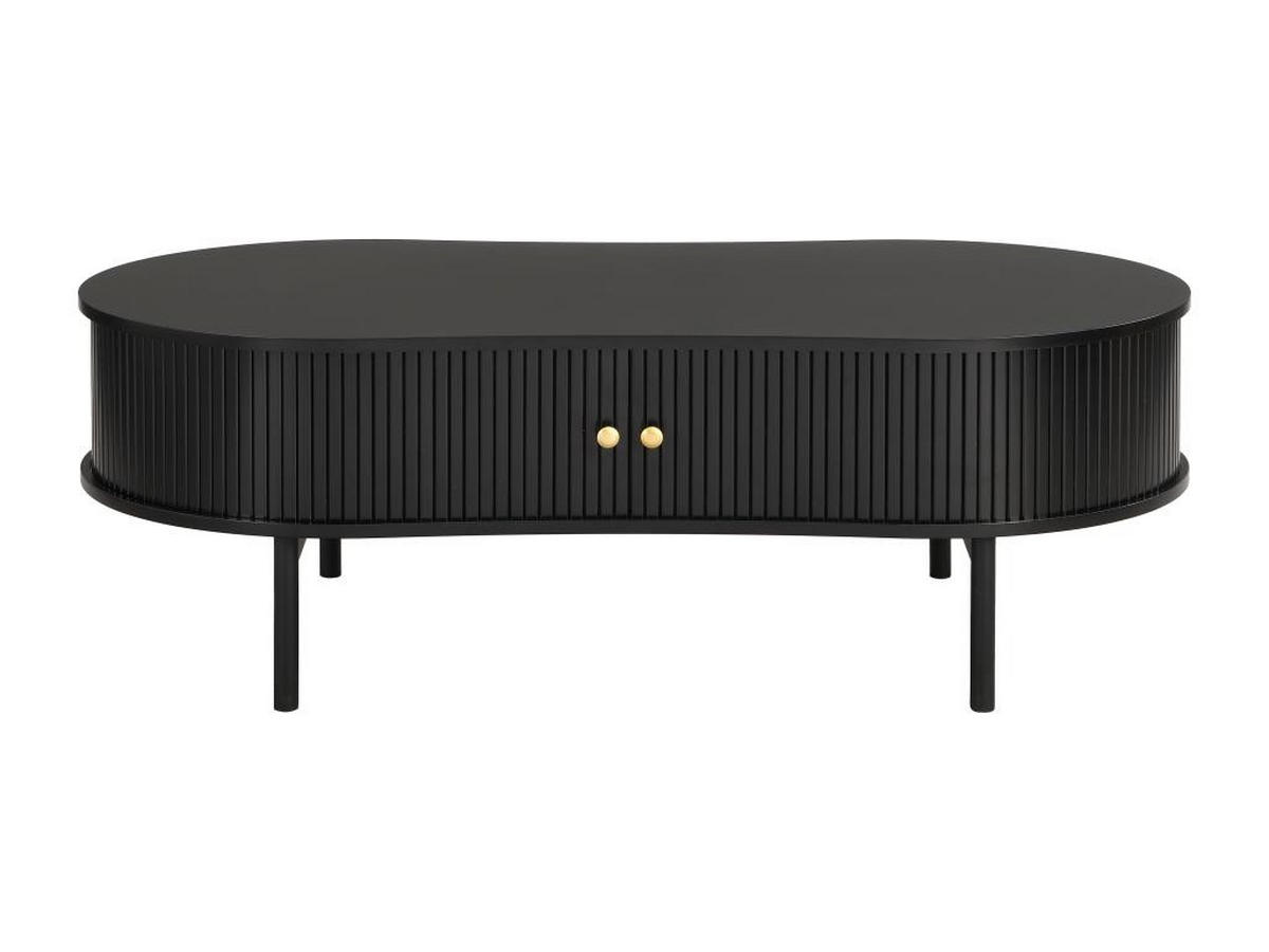 COUCHTISCH mit 2 Schiebetüren - MDF - Schwarz - SEVATO - Schwarz, Holz (120/60/40cm) - Vente-Unique