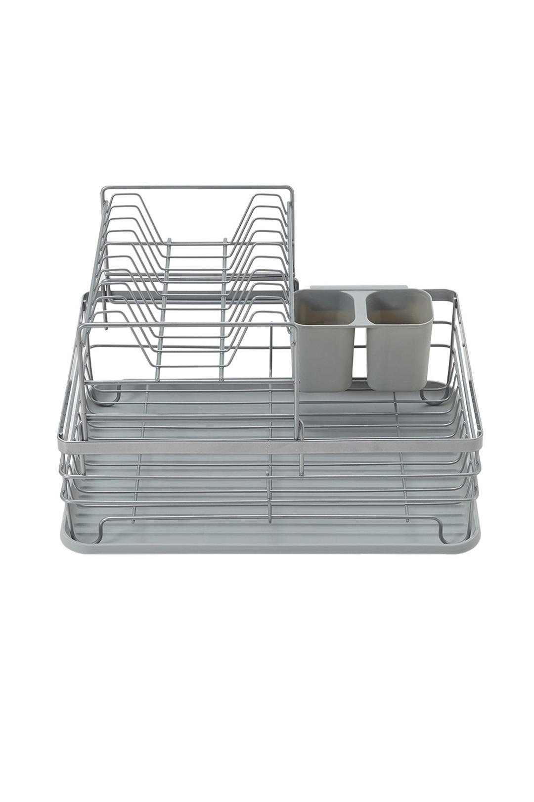 GESCHIRRABTROPFGESTELL Zweistufiges aus Eisen, PP in Silbergrau Schnelleres Trocknen Leicht zu montieren 43 x 32 x 27 cm - Silberfarben, Metall (43/27/32cm) - Livingandhome