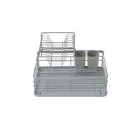 GESCHIRRABTROPFGESTELL Zweistufiges aus Eisen, PP in Silbergrau Schnelleres Trocknen Leicht zu montieren 43 x 32 x 27 cm - Silberfarben, Metall (43/27/32cm) - Livingandhome