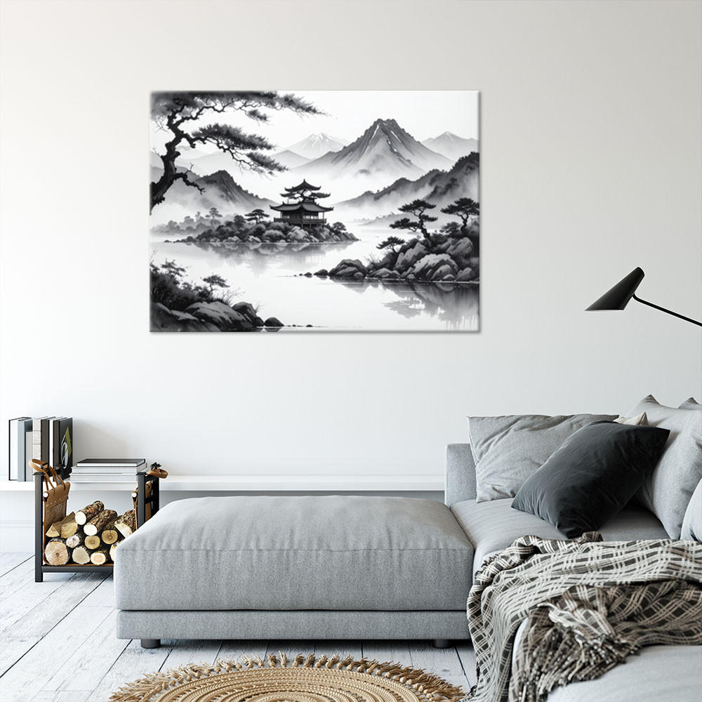 Thumbnail - Feeby Leinwandbild, Schwarz, Textil, Landschaft/Berg, Rechteckig, 100x70 cm, Bilder und Zubehör, Wandbilder, Leinwandbil...