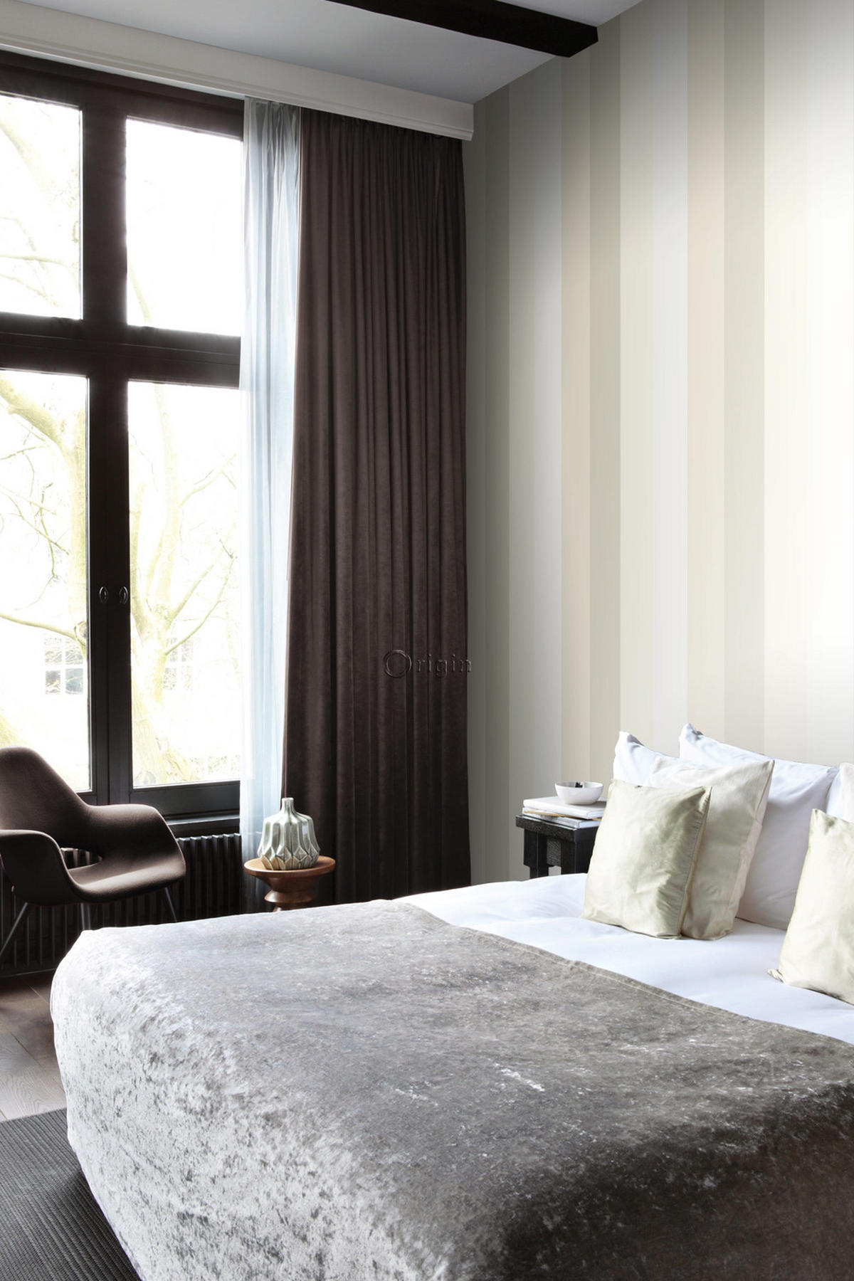 TAPETE Streifen 53 cm x 10.05 m - Goldfarben, Papier (53/1000cm) - Origin Wallcoverings