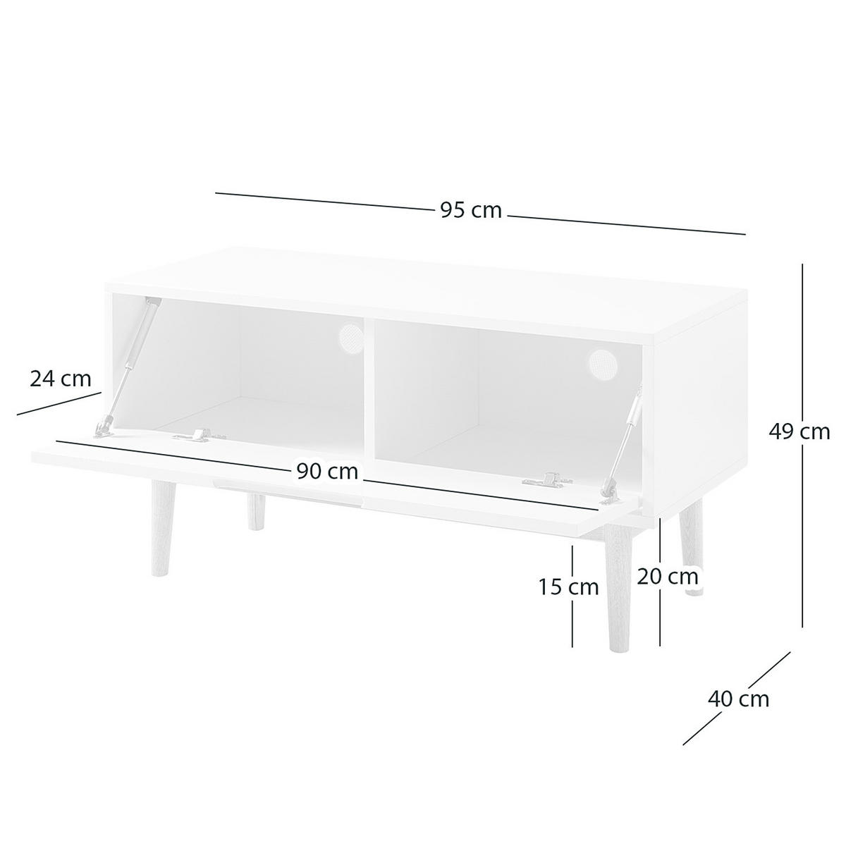 GARDEROBENBANK - Eichefarben/Grau, Holzwerkstoff (95/49/40cm) - home24