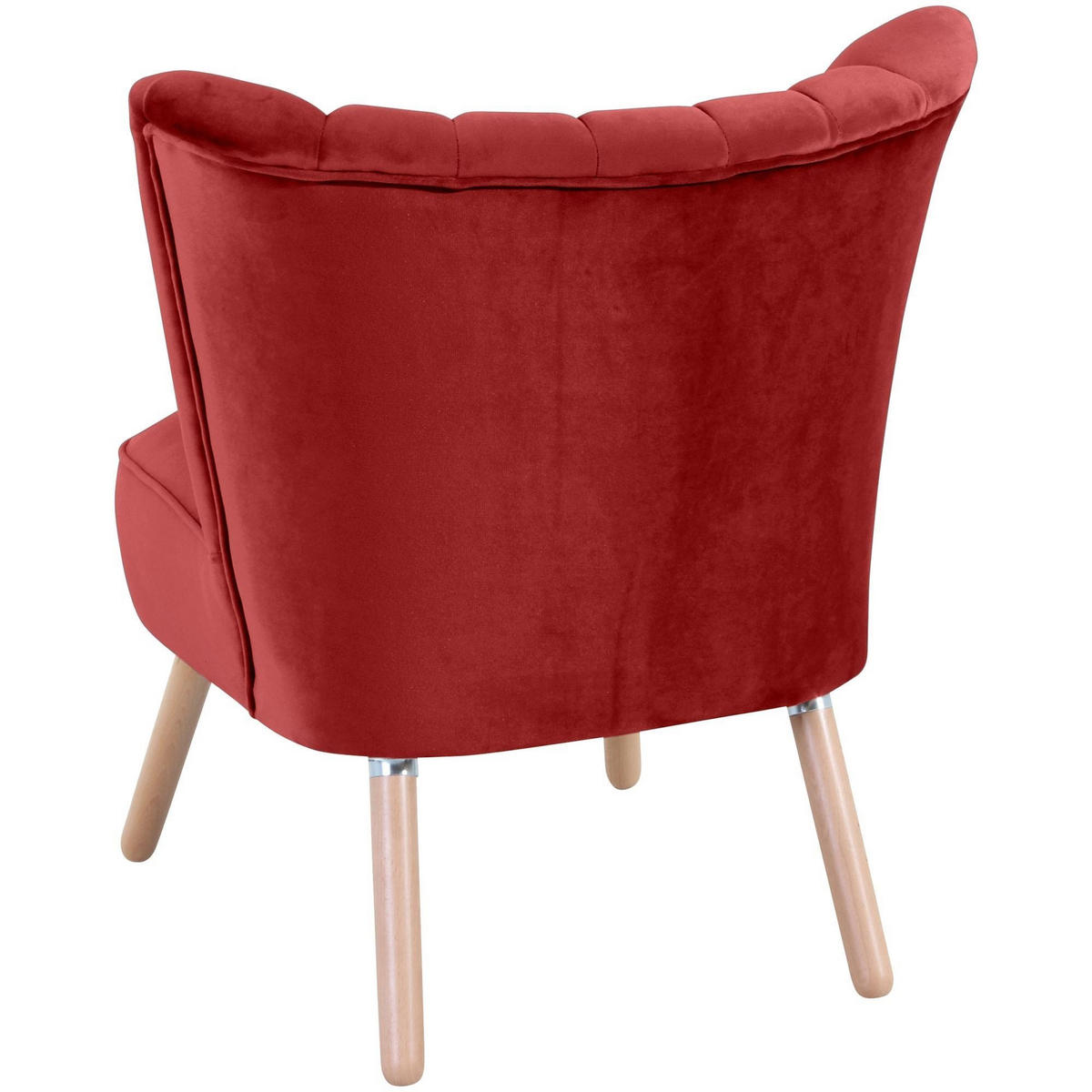 SESSEL Kadisha Bezug Samtvelours Buche natur / ziegel - Rot, Kunststoff (70/80/66cm) - 58aufmkessel
