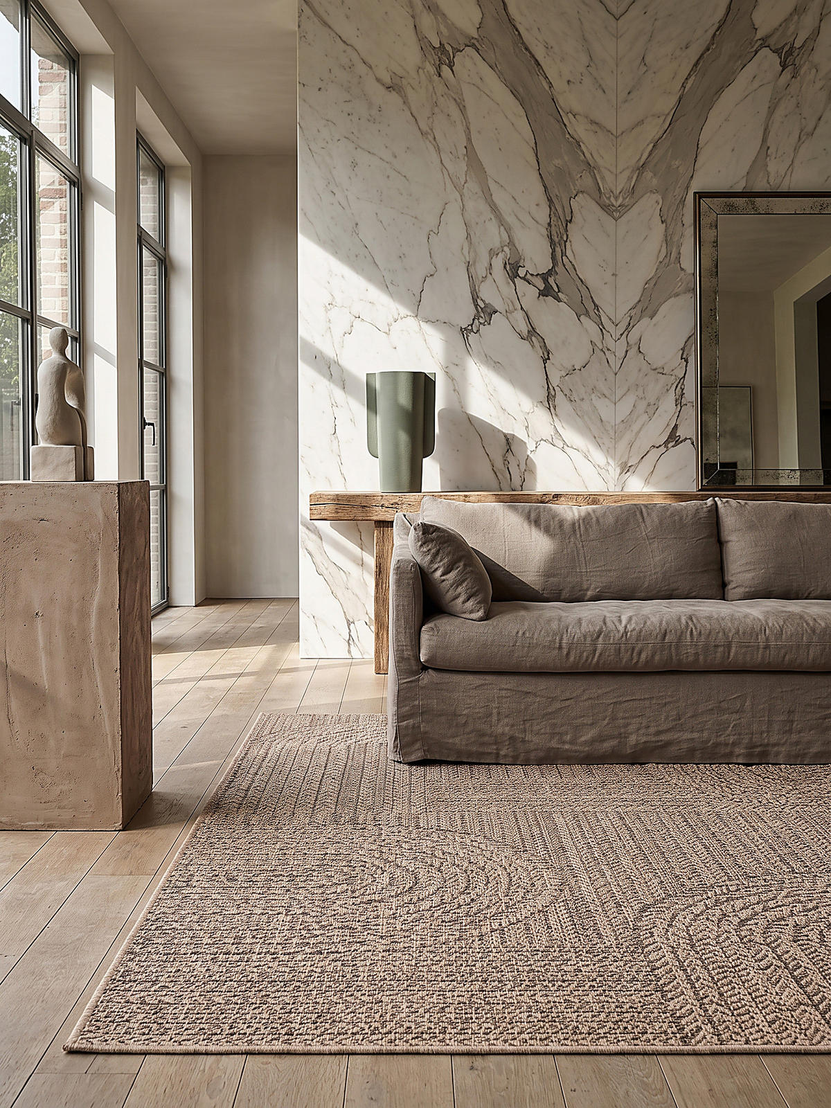 FLACHWEBTEPPICH Geometrisch CORDEV Polypropylen Natur 160 x 230 cm - Beige, Textil (160/230cm) - KADIMA DESIGN