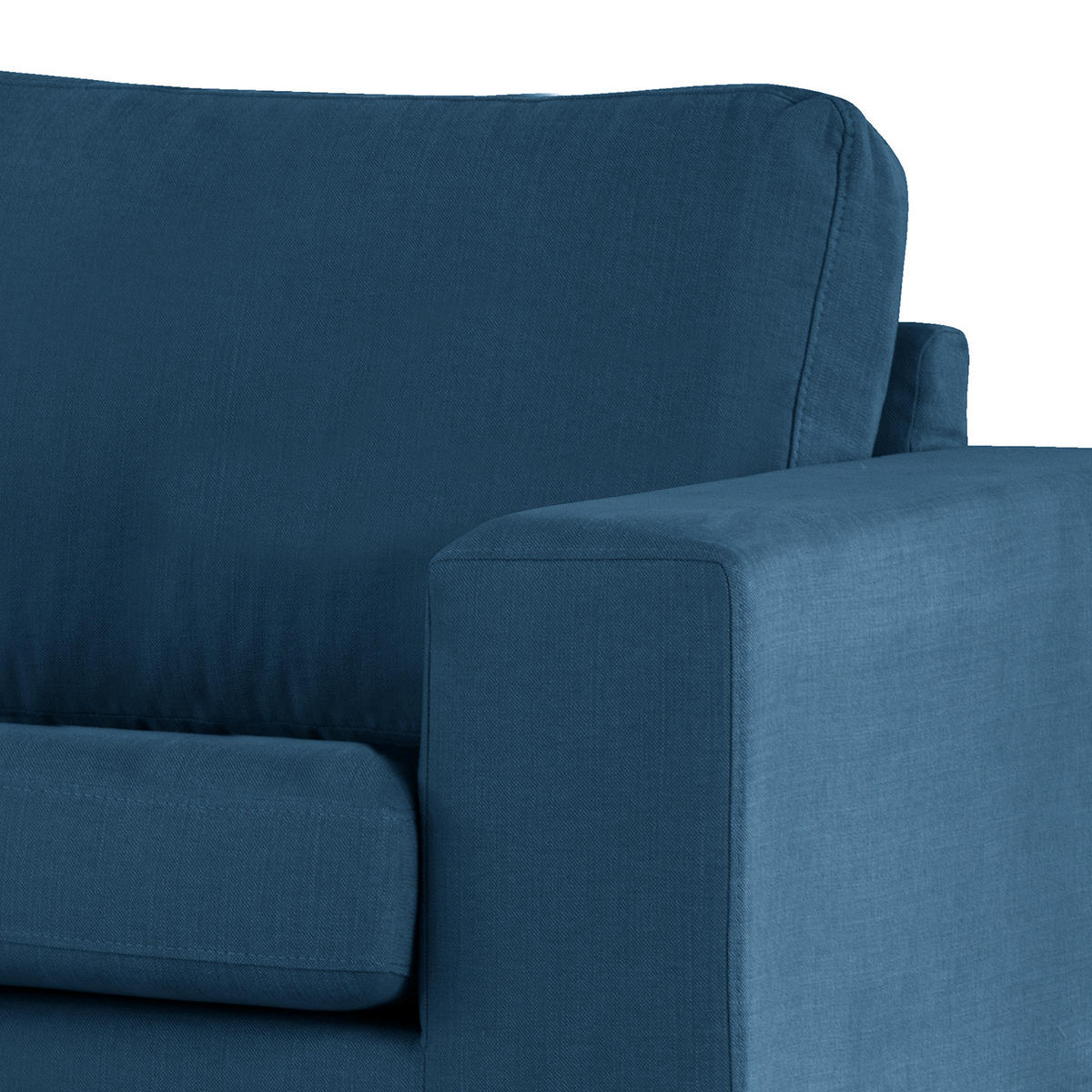 SESSEL - Blau/Eichefarben, Eichenholz/Textil (122/81/88cm) - home24