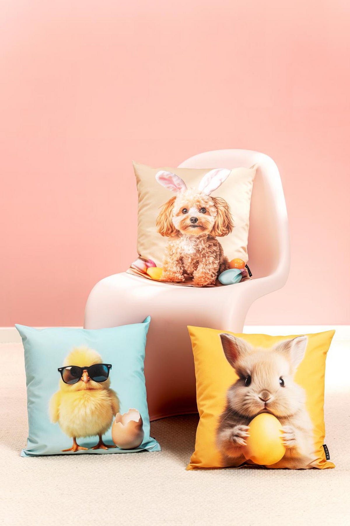 DEKOKISSEN EASTER PARTY Hase - Gelb, Textil (45/45/8cm) - Magma Heimtexx