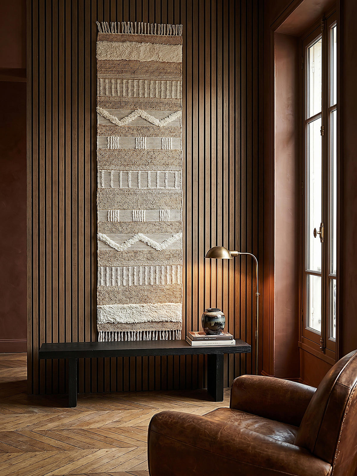NATURTEPPICH handgewebt Jute-Wolle-Mix skandinavisch WHARFE, Braun-Beige 60x230 cm - Braun, Textil (230/60cm) - KADIMA DESIGN
