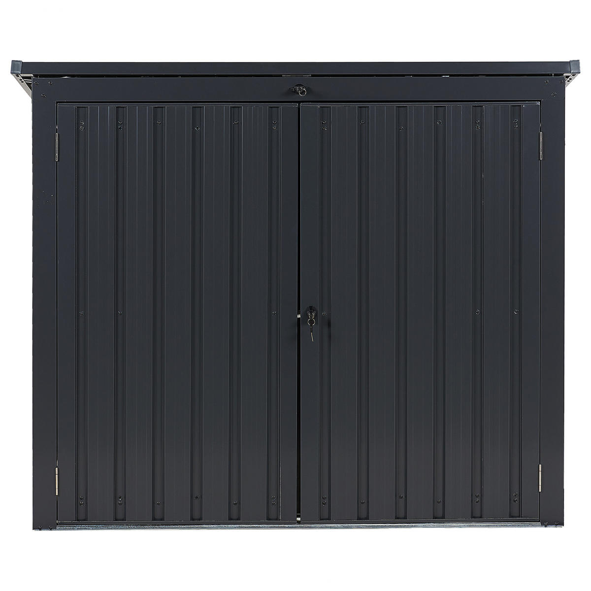 GERÄTEHAUS mit 2 Türen Stahl graphitgrau Moena - Grau, Metall (158/134/96cm) - Beliani