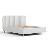 POLSTERBETT Noto Hellgrau 120/200 cm im Webstoff - Hellgrau/Naturfarben, Holz/Holzwerkstoff (120/200cm) - Maison de Reve