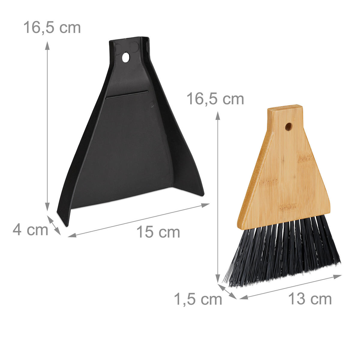 TISCHKEHRSET - Schwarz, Holz/Kunststoff (15/16.5/4cm) - Relaxdays