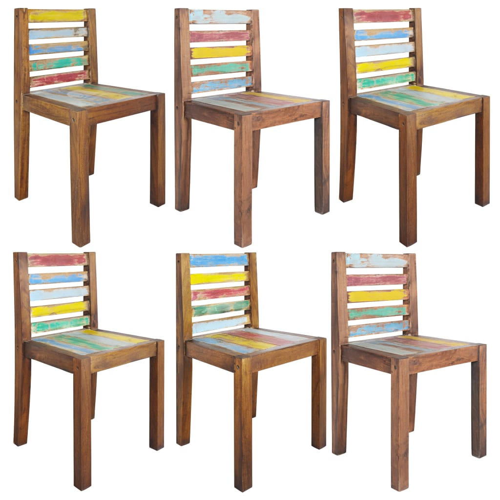 STUHL-SET 6Stk. 45*85*45 - Multicolor, Holz (45/85/45cm) - ZMH