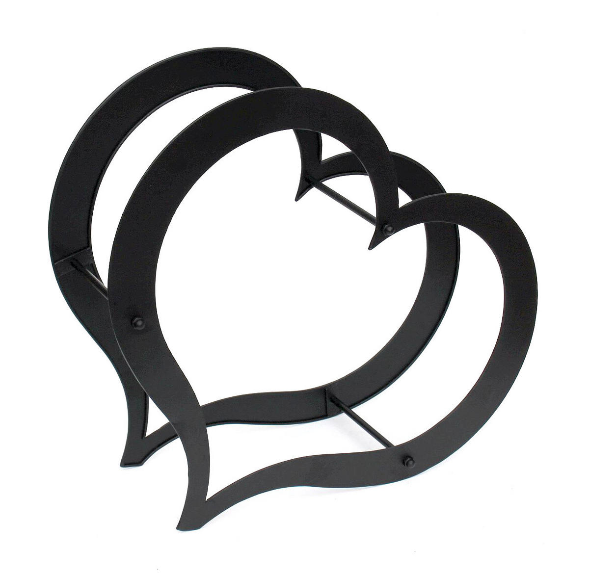KAMINHOLZREGAL Schwarz Metall Herz 66 cm 190135 - Schwarz, Metall (66/57/18.5cm) - DanDiBo