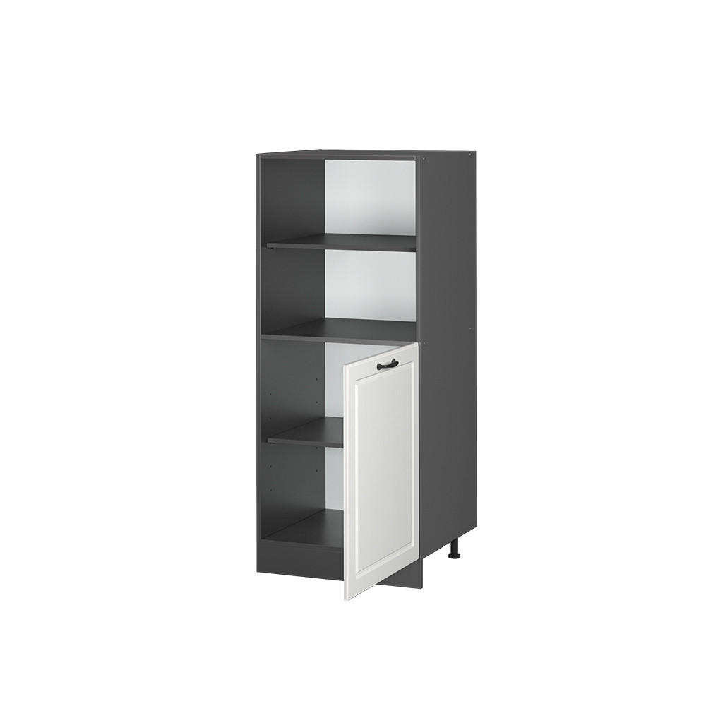 HERDUMBAUSCHRANK R-Line Weiß Landhaus 60 cm - Dunkelgrau/Anthrazit, Holzwerkstoff (60/143/57cm) - Vicco