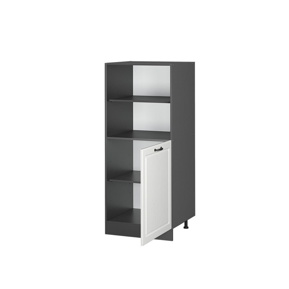 HERDUMBAUSCHRANK R-Line Weiß Landhaus 60 cm - Dunkelgrau/Anthrazit, Holzwerkstoff (60/143/57cm) - Vicco