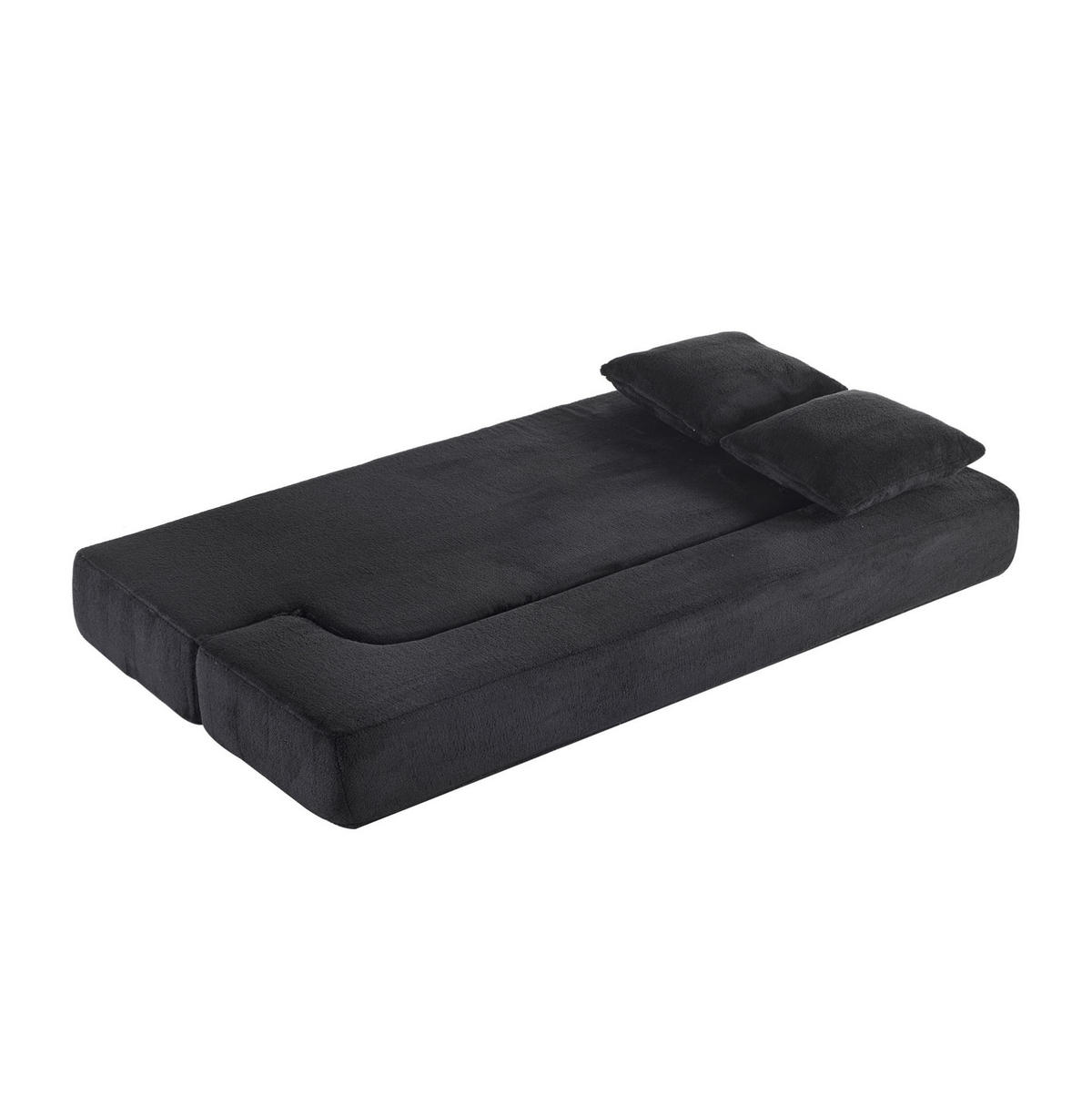 SCHLAFSOFA aus Schaumstoff Schwarz wandelbar als 2-in-1 Sofa und Schlafsofa mit Federkern und Kissen - Schwarz, Kunststoff (190/48/52cm) - Modfu