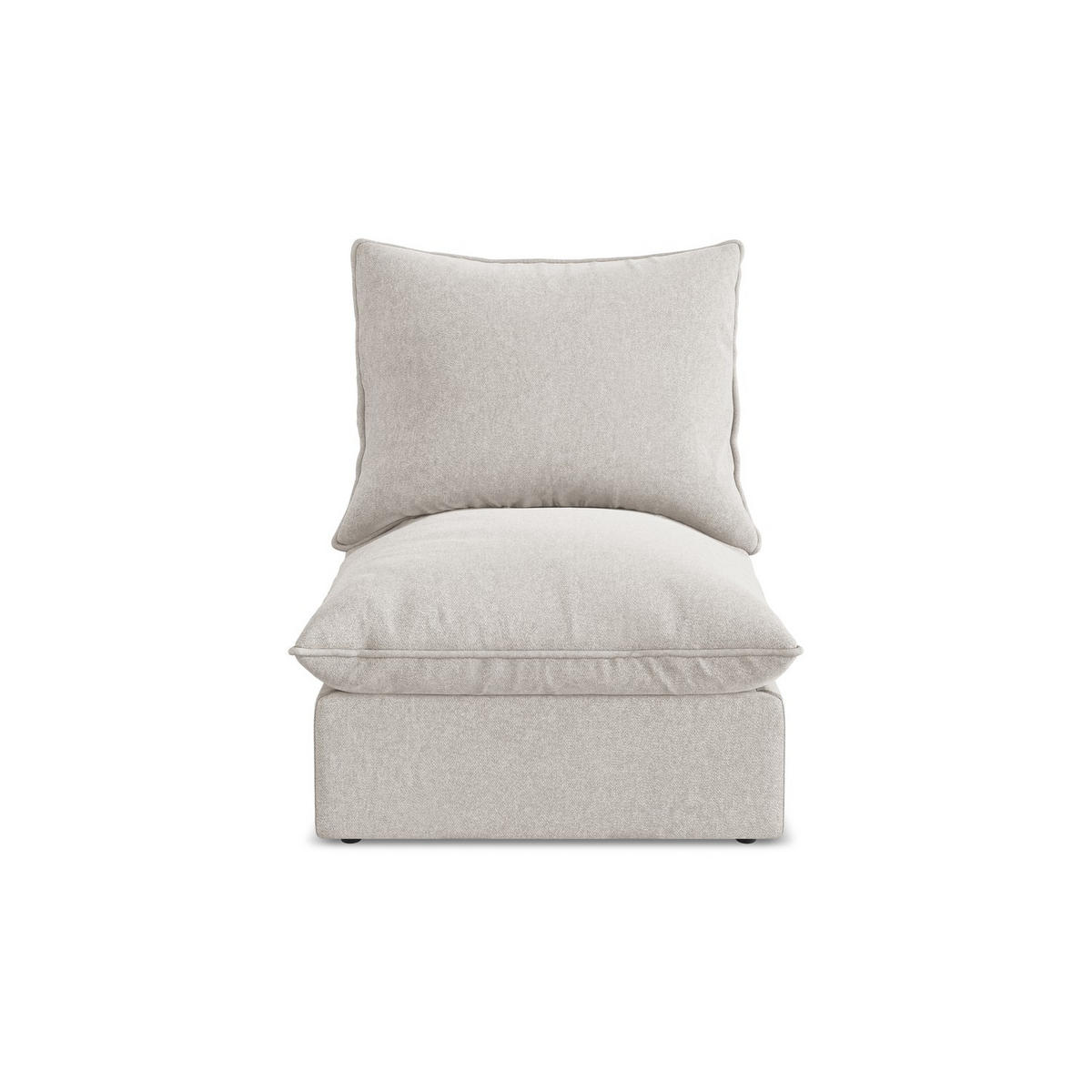 SOFAELEMENT Samt Stoff Beige - Hellbraun/Schwarz, Holzwerkstoff/Kunststoff (75/77/90cm) - LaMiaSofa