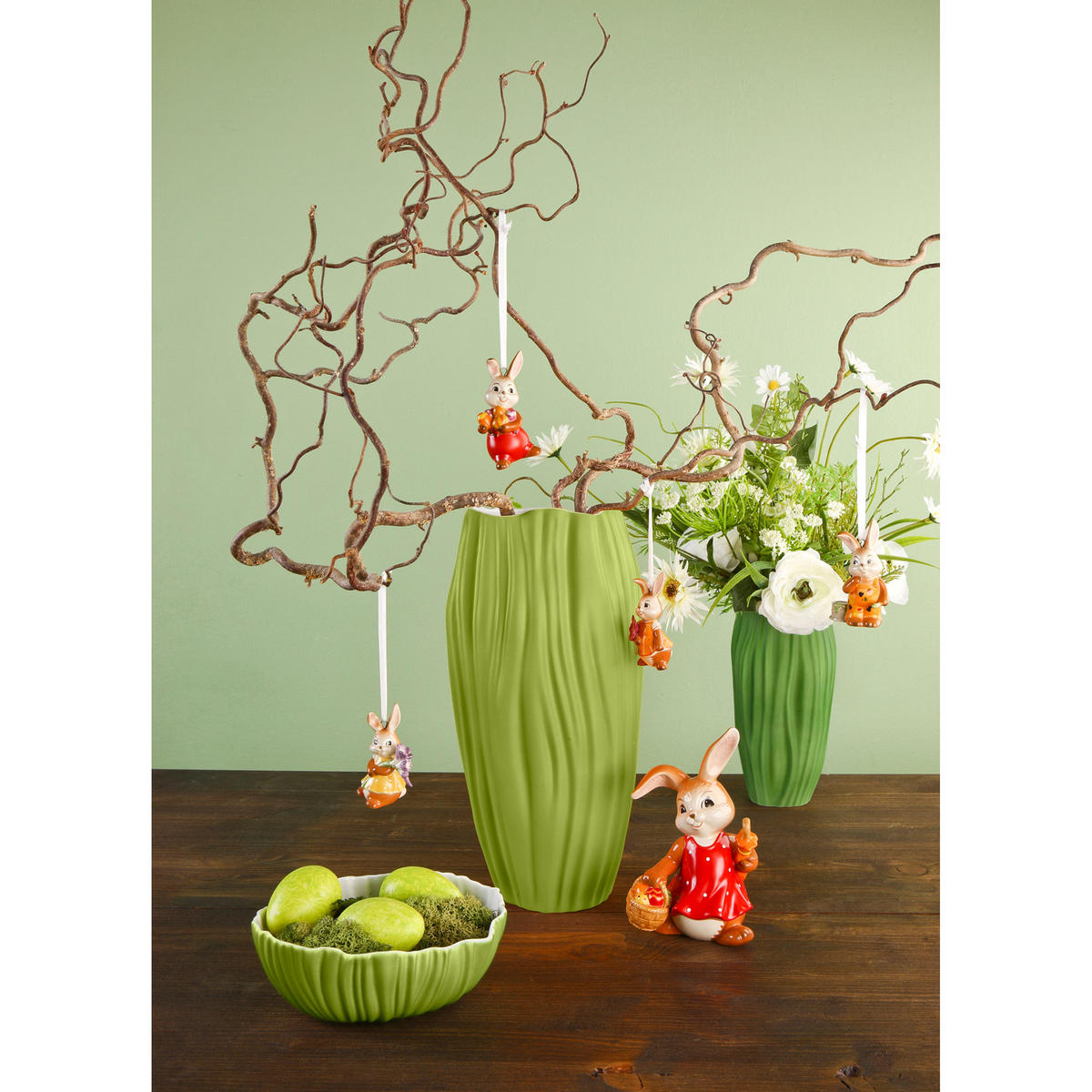 VASE Kaiser Spirulina, Biskuit-Porzellan, Grün, 30 cm - Grün, Keramik (30cm) - Goebel