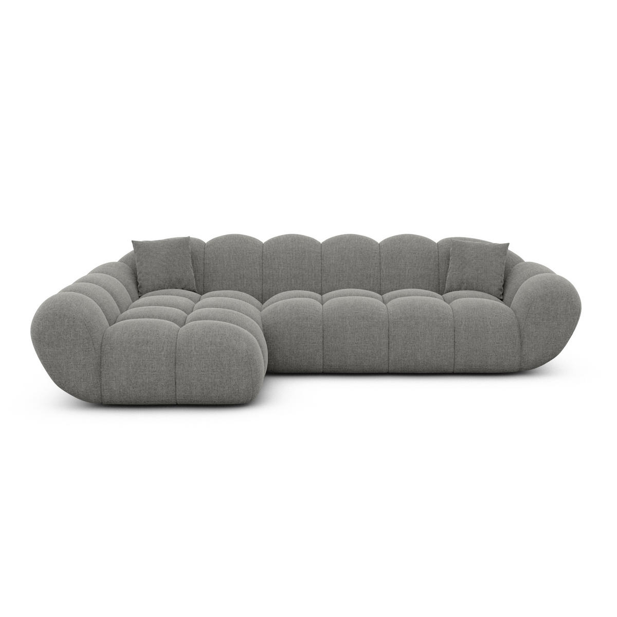 ECKSOFA Liva Grau Strukturstoff L-Form Links - Grau, Textil (265/160cm) - VAROYAL