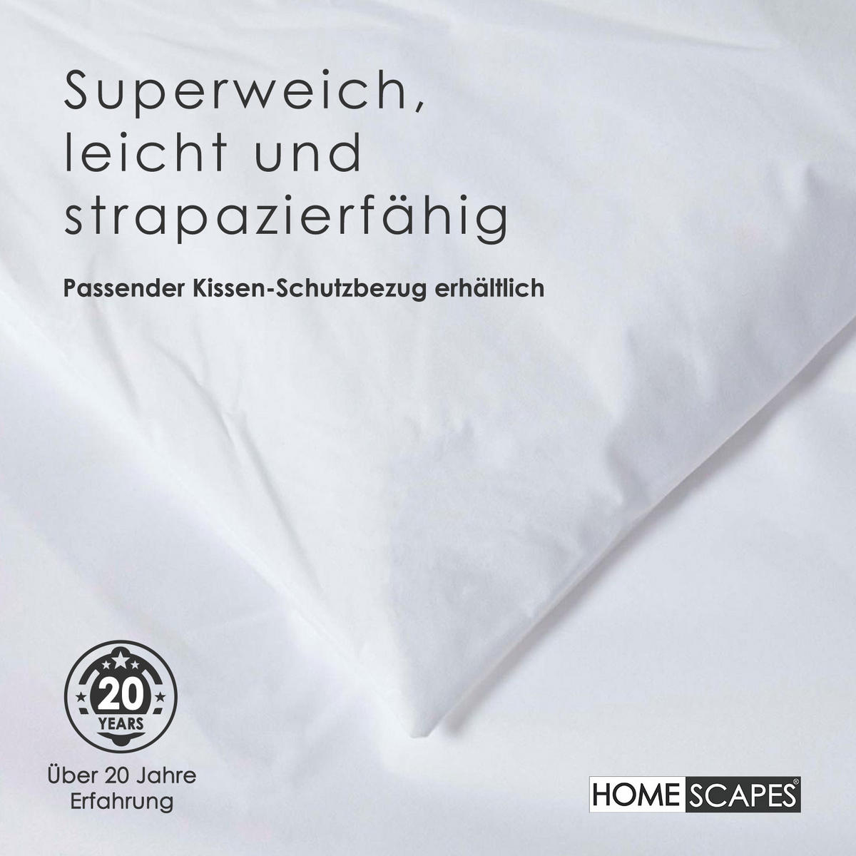 BETTDECKENSCHONER wasserdicht 240/220 cm - Weiß, Textil (240/220cm) - Homescapes