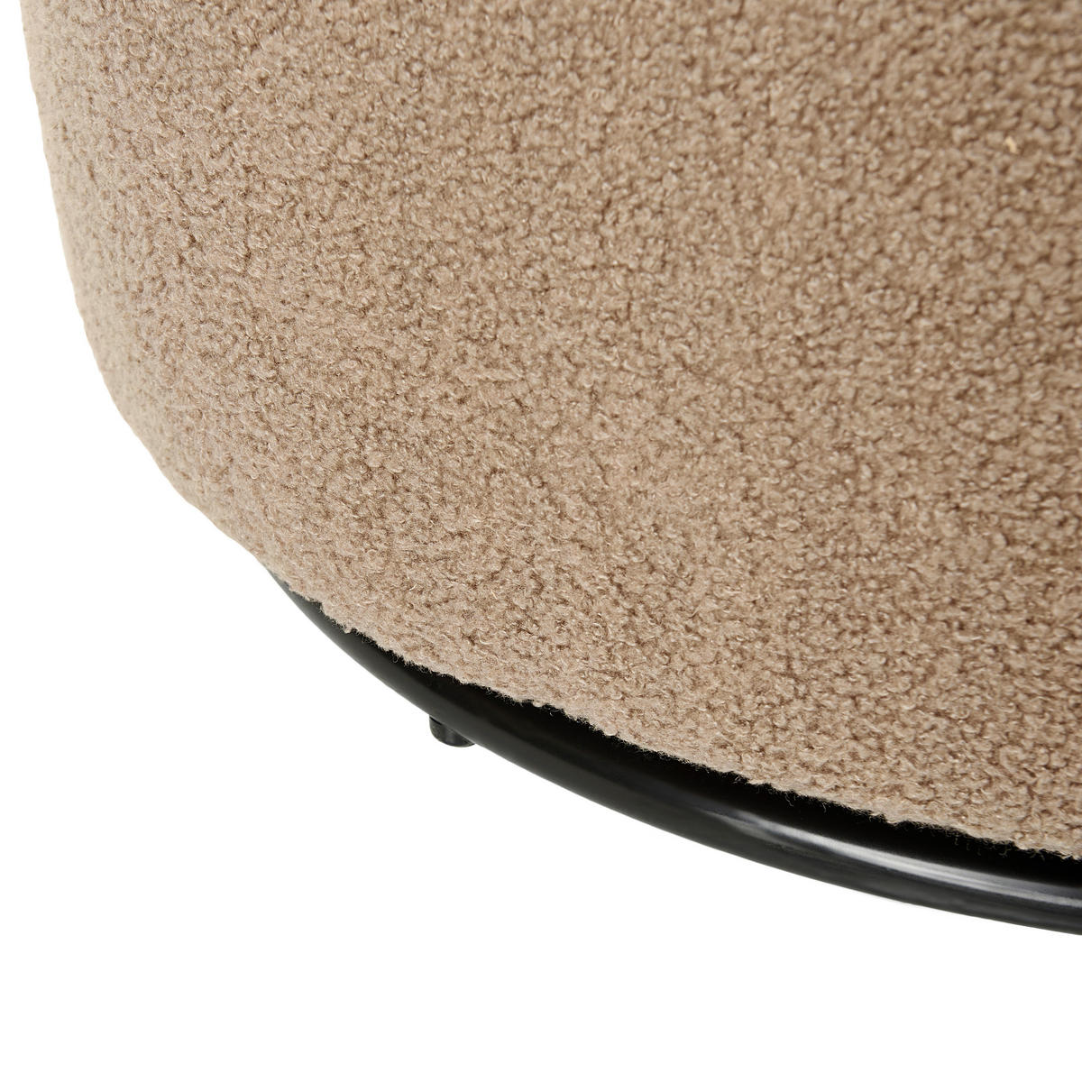 DREHSESSEL Taupe Davik - Taupe/Schwarz, Textil (62/67/63cm) - Beliani