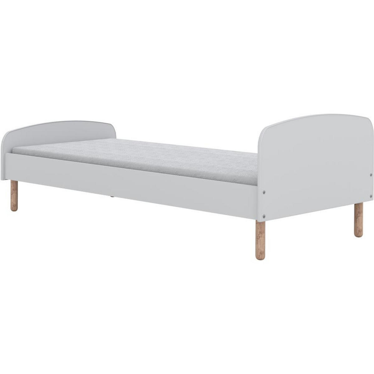 JUGENDBETT Emma 90/200 weiß mit Matratze - Weiß, Holz/Holzwerkstoff (90/200cm) - Beautysofa