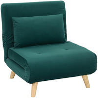 SCHLAFSESSEL DE-08193 mit Bettfunktion, Samtoptik, 6-fach verstellbar Dunkelgrün - Dunkelgrün, Metall (78/79/72cm) - ComfortXL