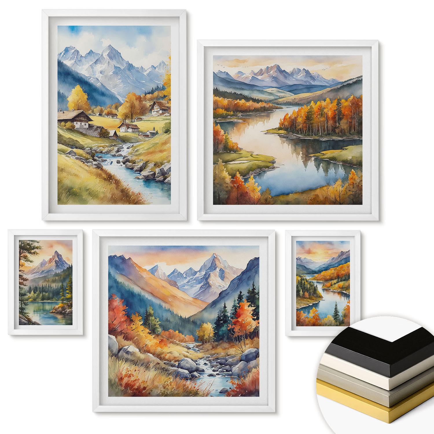 ArtPrintCave Wandbilder Weiß 40x60 cm