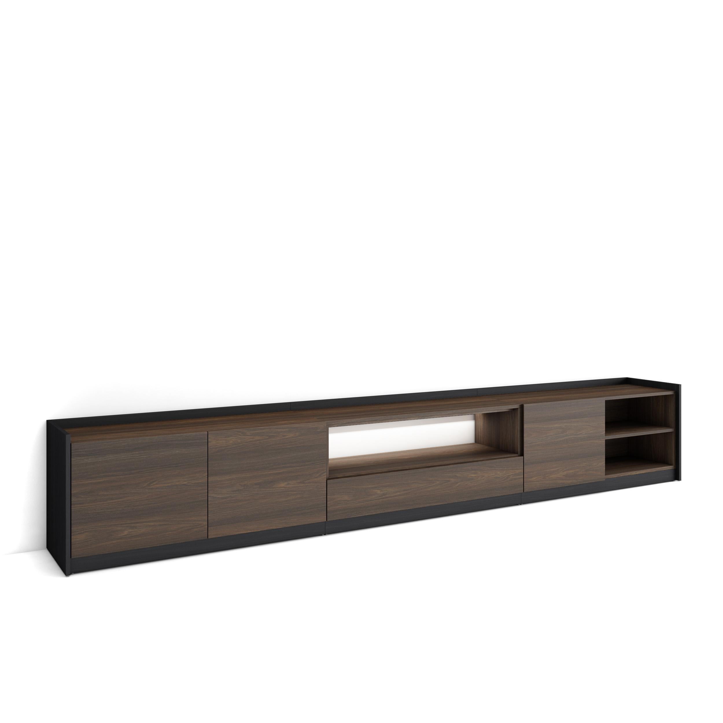 Skraut Home Lowboard, Dunkelbraun 310x50x37 cm