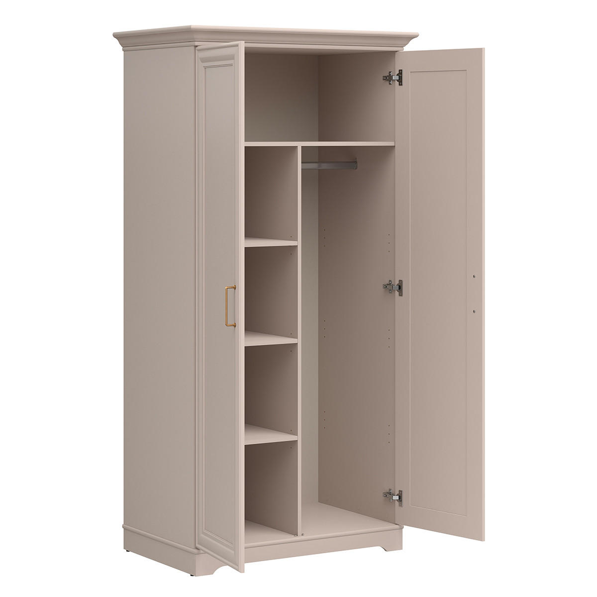 SCHRANK 2 Türen Perle Kaschmir - Beige, Holzwerkstoff (99.5/197/67.5cm) - Petits-meubles