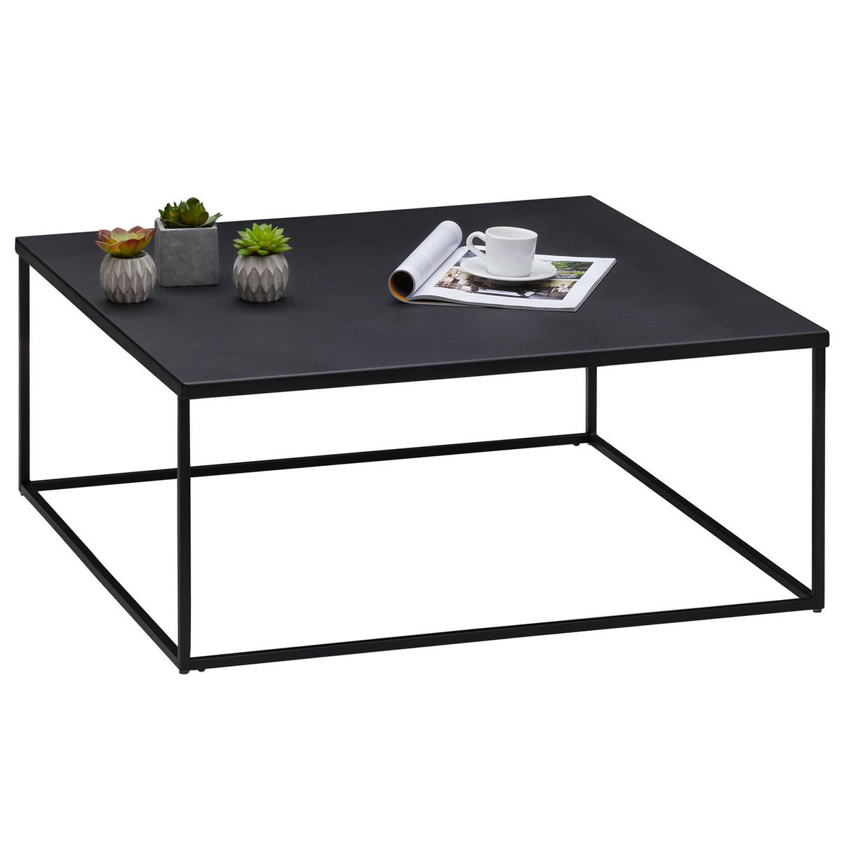 COUCHTISCH HILAR - Schwarz, Metall (80/80/35cm) - IDIMEX