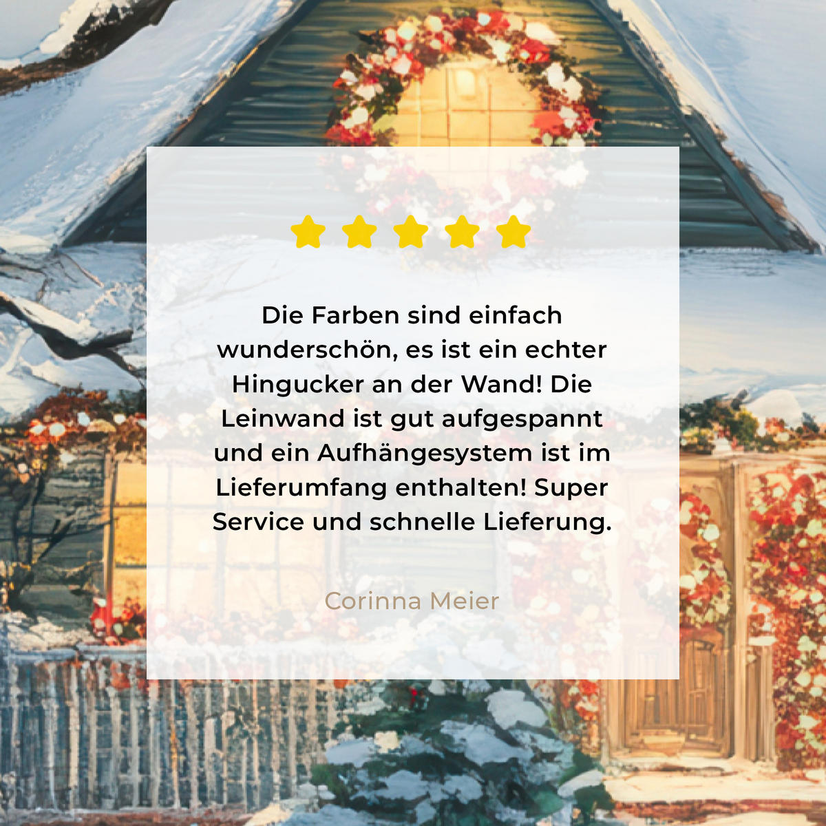 LEINWANDBILD Weihnachten - Weihnachtsbaum - Winter - Zuhause - Schnee 90x140 cm - Smaragdgrün, Textil (90/140cm) - MuchoWow