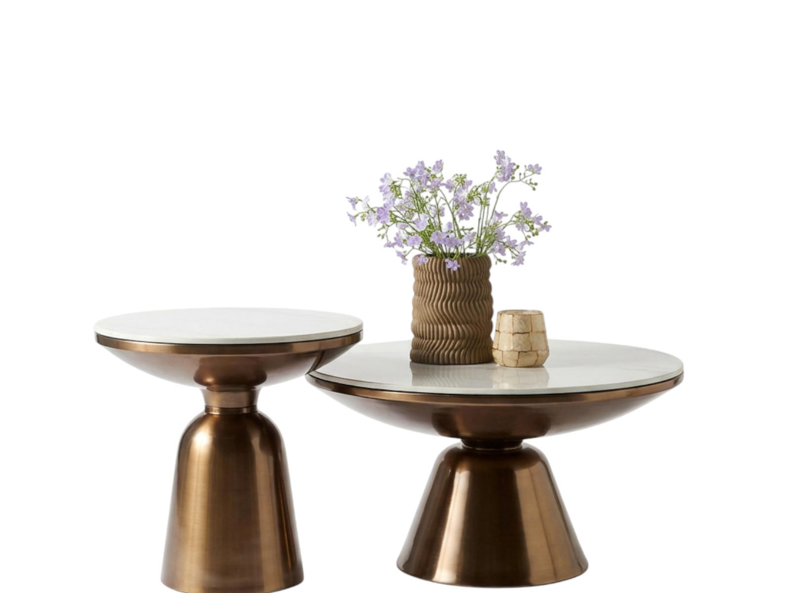 COUCHTISCH Ali/ Metall 75 cm / 75 cm + 50 cm / 50 cm Metallic Bronze - Bronzefarben, Metall (75/75/41cm)