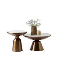 COUCHTISCH Ali/ Metall 75 cm / 75 cm + 50 cm / 50 cm Metallic Bronze - Bronzefarben, Metall (75/75/41cm)