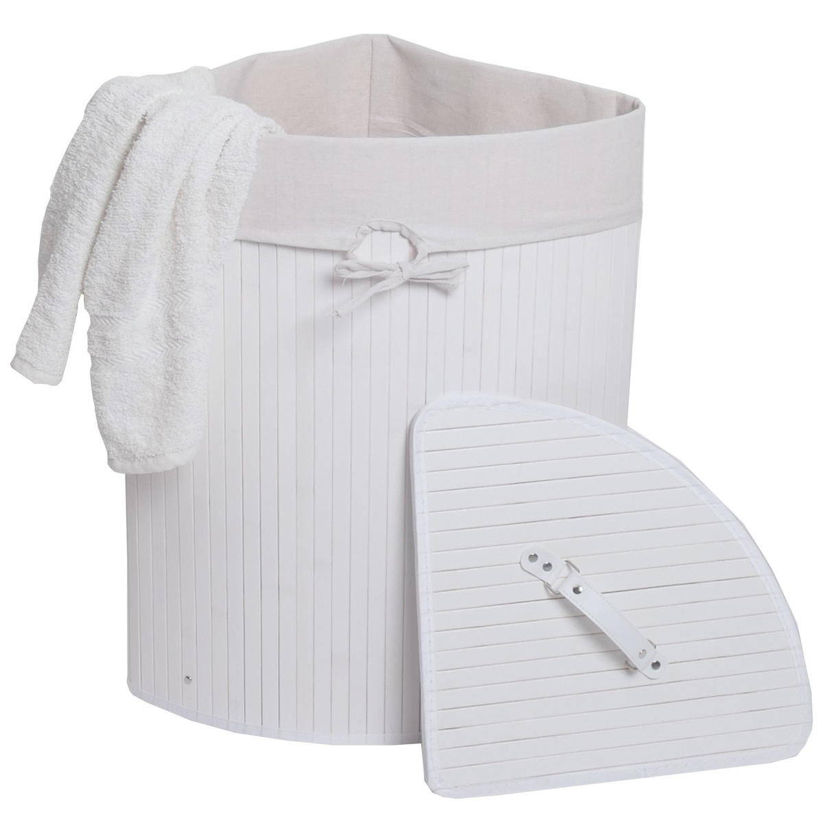 KOŠ NA PRÁDLO ECKWäSCHEKORB Bílý - bílá, textil (48/61/35cm) - MCW