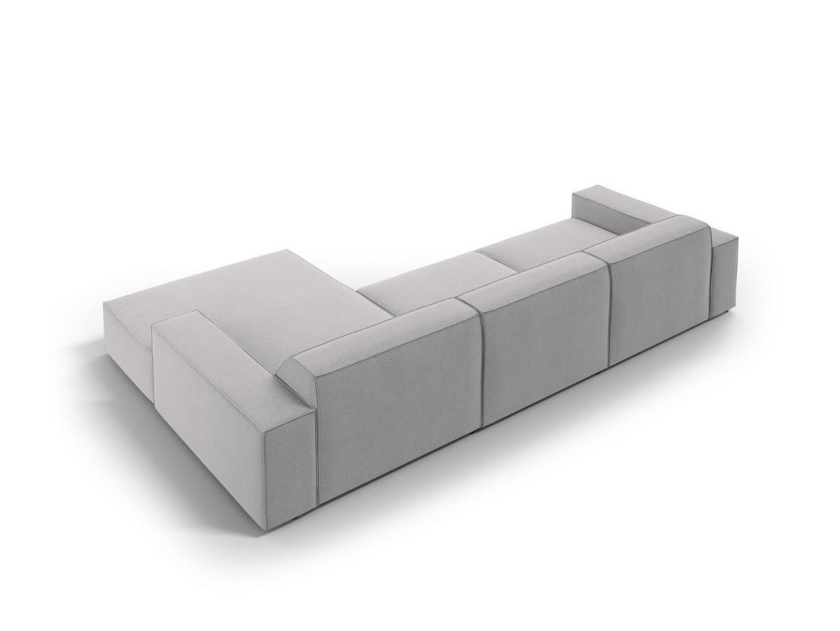 ECKSOFA rechts Jodie aus strukturiertem Stoff hellgrau 4 Sitzplätze - Hellgrau, Textil (166/284cm) - Micadoni
