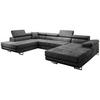 WOHNLANDSCHAFT Vild mit verstellbaren Kopfstützen, Grau, links - Chromfarben/Grau, Textil (350/90/205cm) - Beautysofa
