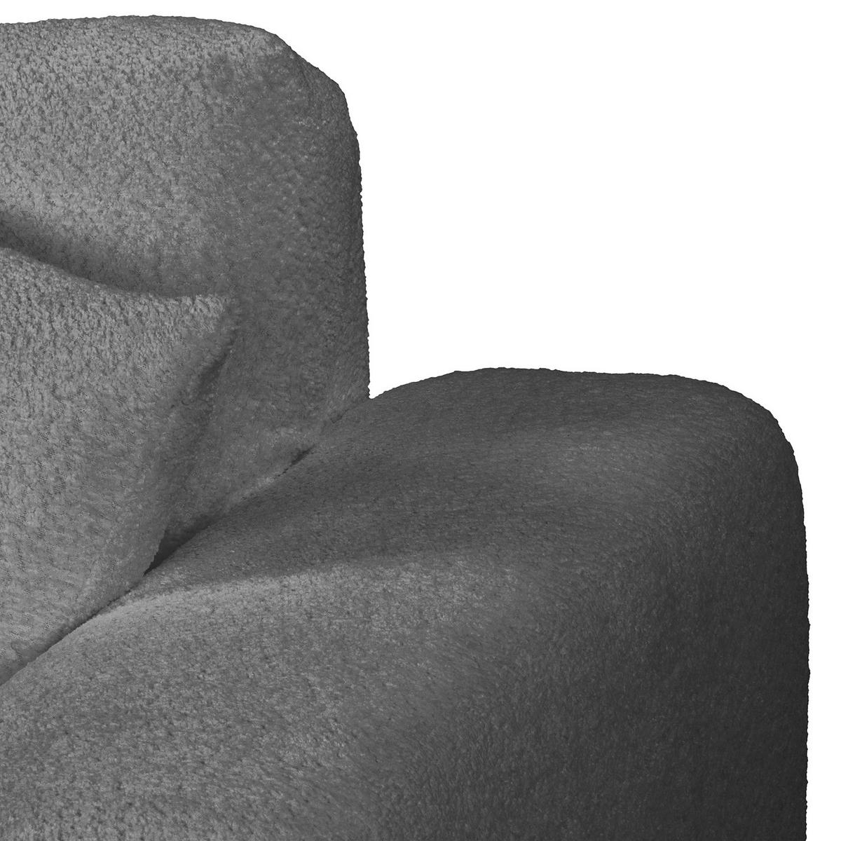 BIGSOFA - Silberfarben/Schwarz, Kunststoff/Textil (237/79/144cm) - home24