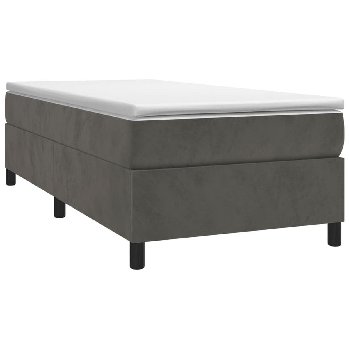 BETTGESTELL Dunkelgrau 100/200 Cm Samt - Grau, Holzwerkstoff (100/200cm) - vidaXL