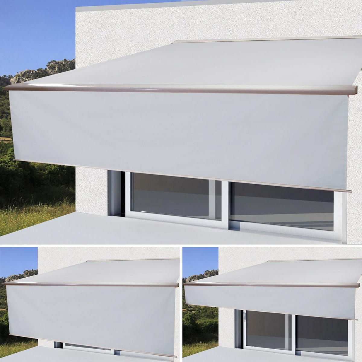 KASSETTEN-MARKISE VOLANT AUSFAHRBAR Cremeweiß - Weiß, Textil (500/15/300cm) - MCW
