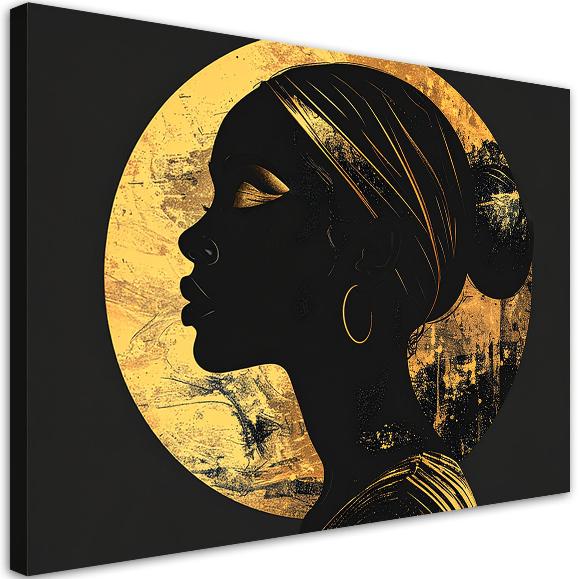 Feeby Leinwandbild, Gold 90x60 cm