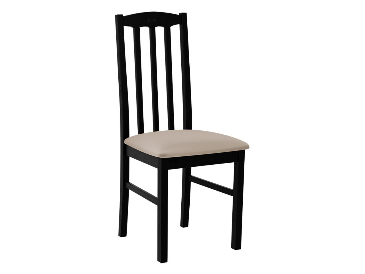 STUHL Bos XII, Holzfarbe: Schwarz - Beige/Schwarz, Holz (43/90/48cm) - MIRJAN24