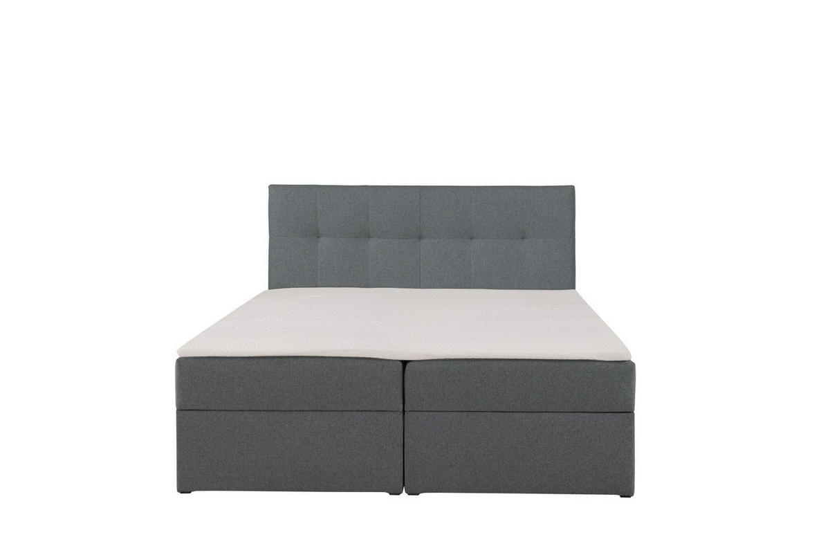 BOXBETT Toronto 140x200 Bonell-Matratze H3 und Topper - Dunkelgrau/Silberfarben, Holz/Holzwerkstoff (140/200cm) - Ravio