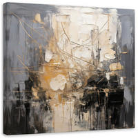 LEINWANDBILD Abstraktion Impasto-Technik Grau 60x60cm - Grau, Textil (60/60cm) - Feeby