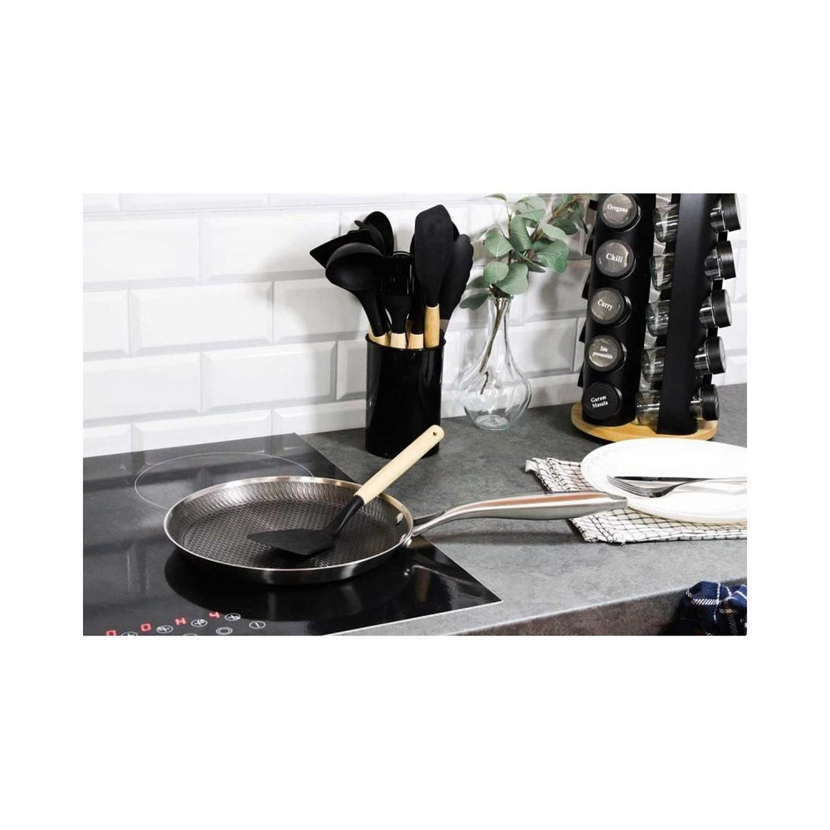 CRÊPEPFANNE Silber 48/28/2.2 cm 67596 - Silberfarben, Metall (28cm) - Brunbeste