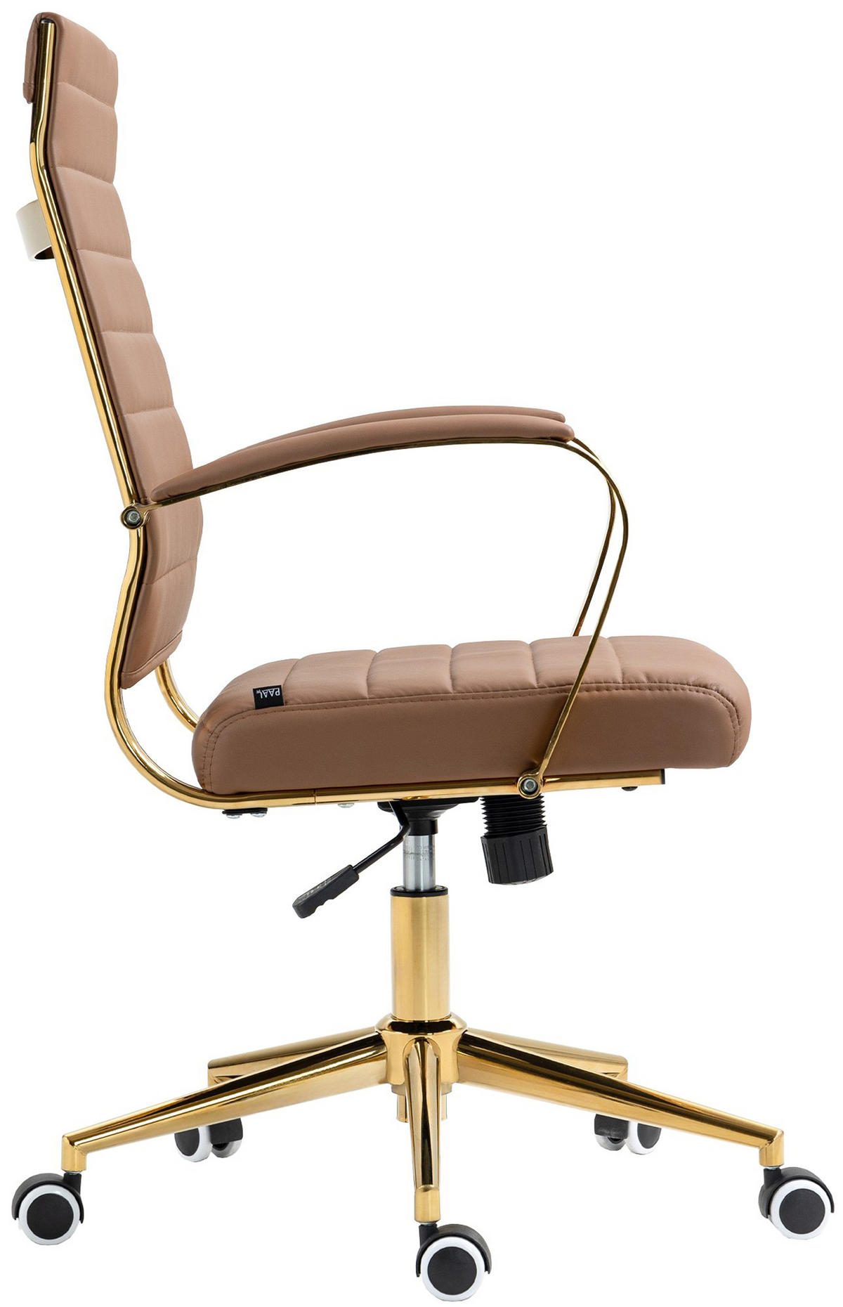 BÜROSTUHL Vantor Kunstleder hellbraun - Hellbraun/Goldfarben, Metall (57/109/59cm) - TPFLiving