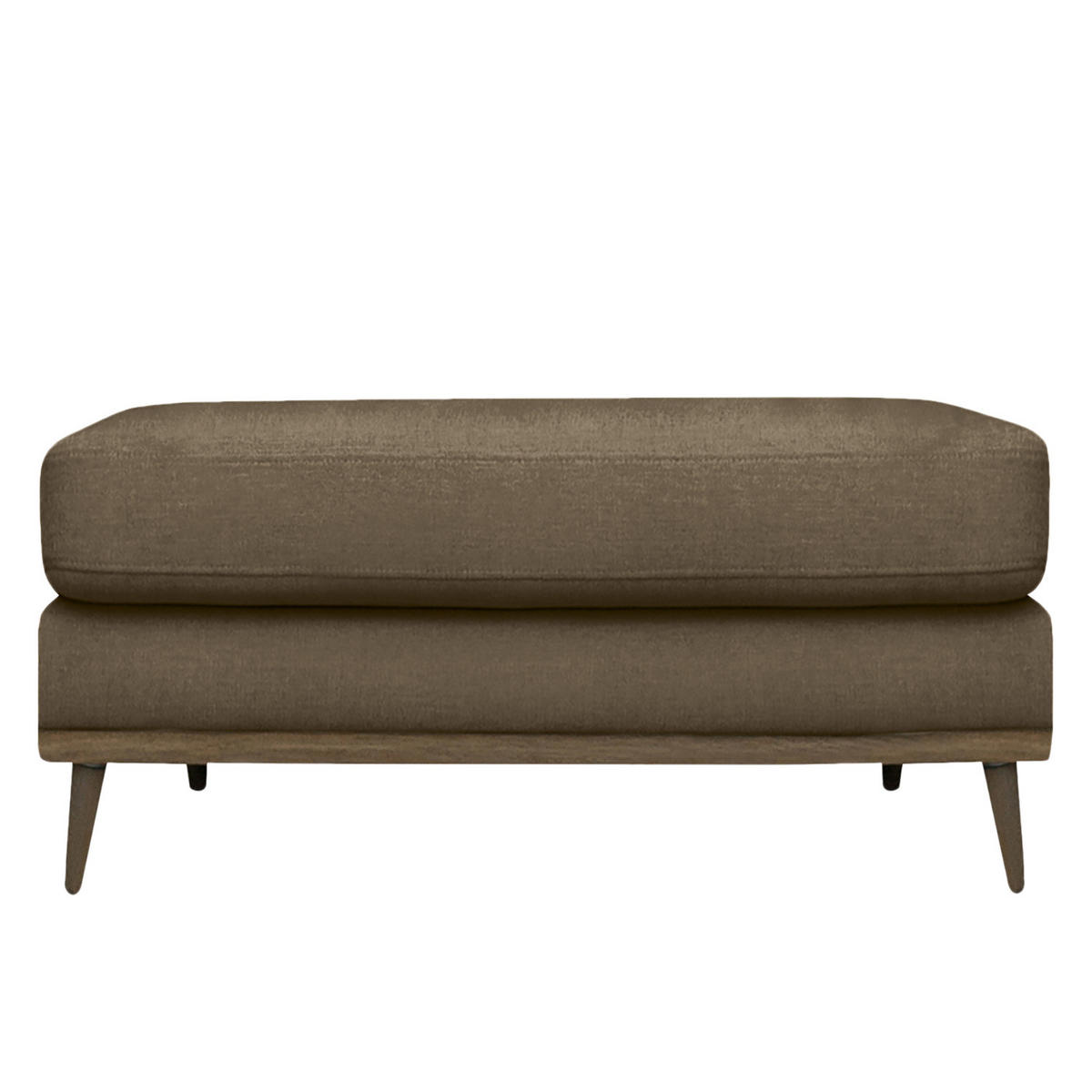 POLSTERHOCKER - Eichefarben/Beige, Eichenholz/Textil (85/43/60cm) - home24