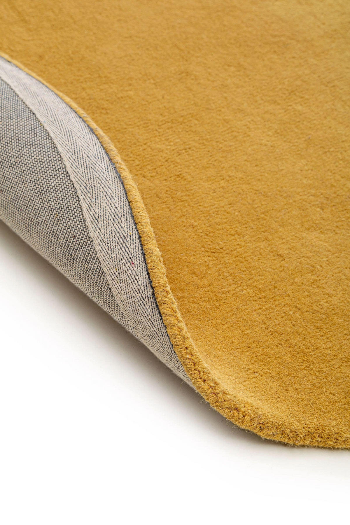 WOLLTEPPICH rund Bent Gelb ø 150 cm rund - Gelb, Textil (150/150cm) - benuta Nest