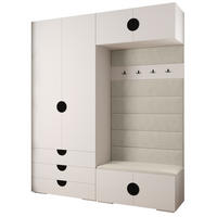 GARDEROBEN-SET 236,7/200/47 - Schwarz/Weiß, Holz/Kunststoff (200/236.7/47cm) - Abiks Möbel