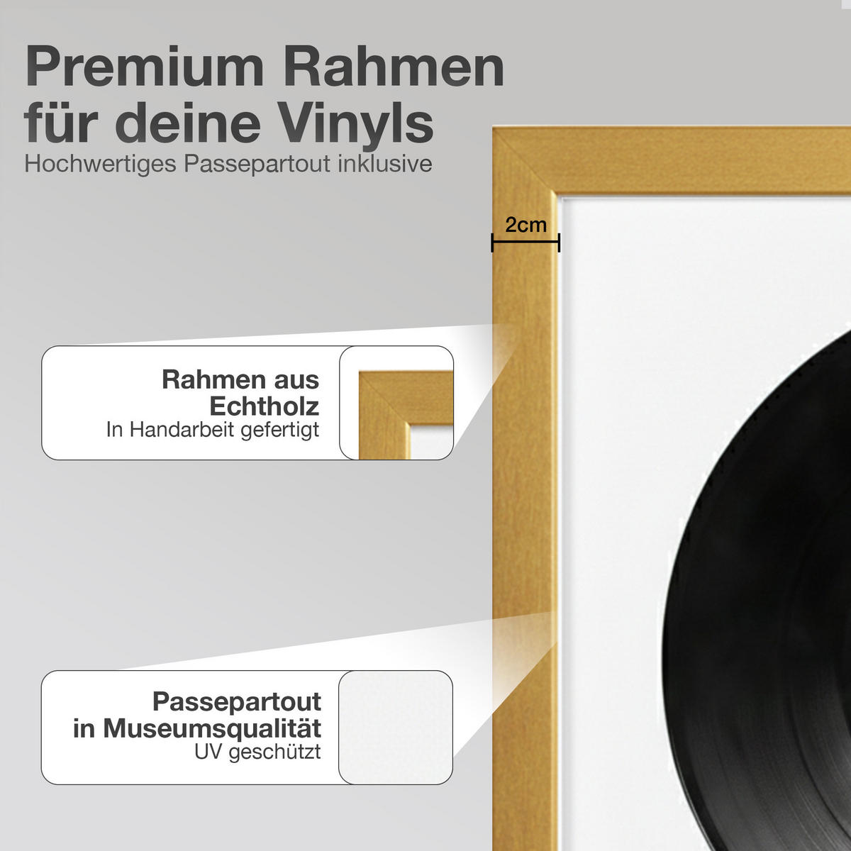 VINYL BILDERRAHMEN 40/40 2er Set - Goldfarben, Holz (40/40cm) - K-Möbel