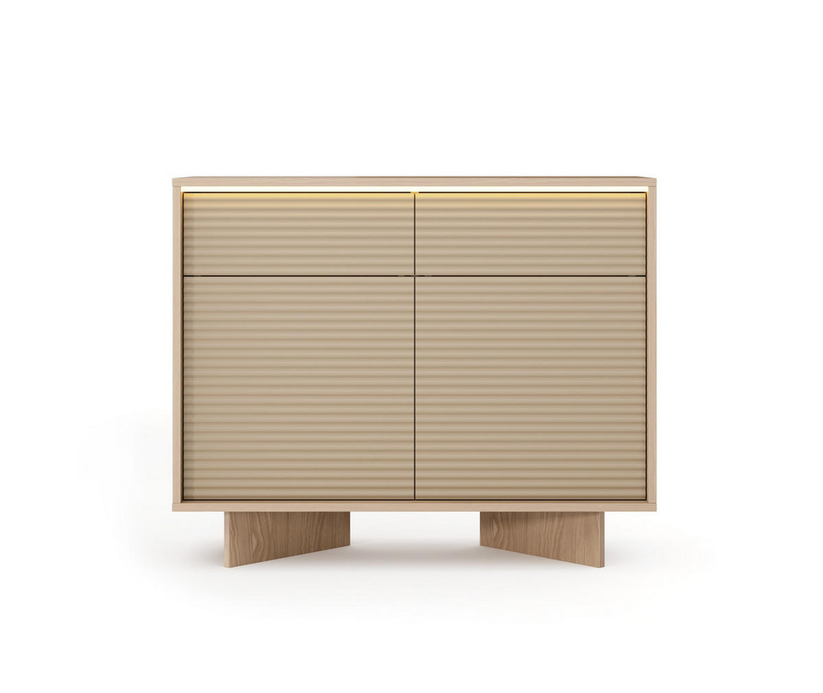 KOMMODE RIGATO 103,9/84,4/40cm mit 2 Schubladen 2 Türen Beige - Beige, Holzwerkstoff (103.9/84.4/40cm) - MASSENO